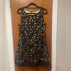 Black and gold floral dress, XL but forts like a L